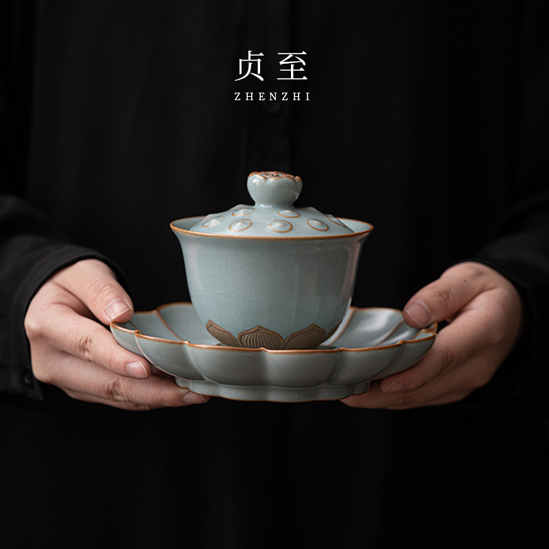 柏韵三才盖碗防烫加厚