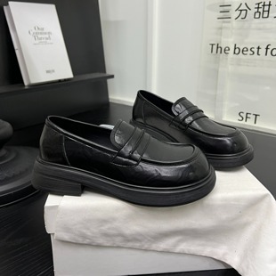 韩系真皮厚底增高乐福鞋女2026新款英伦风复古百搭JK制服小皮鞋潮