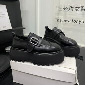 小众设计真皮厚底增高乐福鞋 百搭休闲单鞋 女2026新款 英伦风小皮鞋