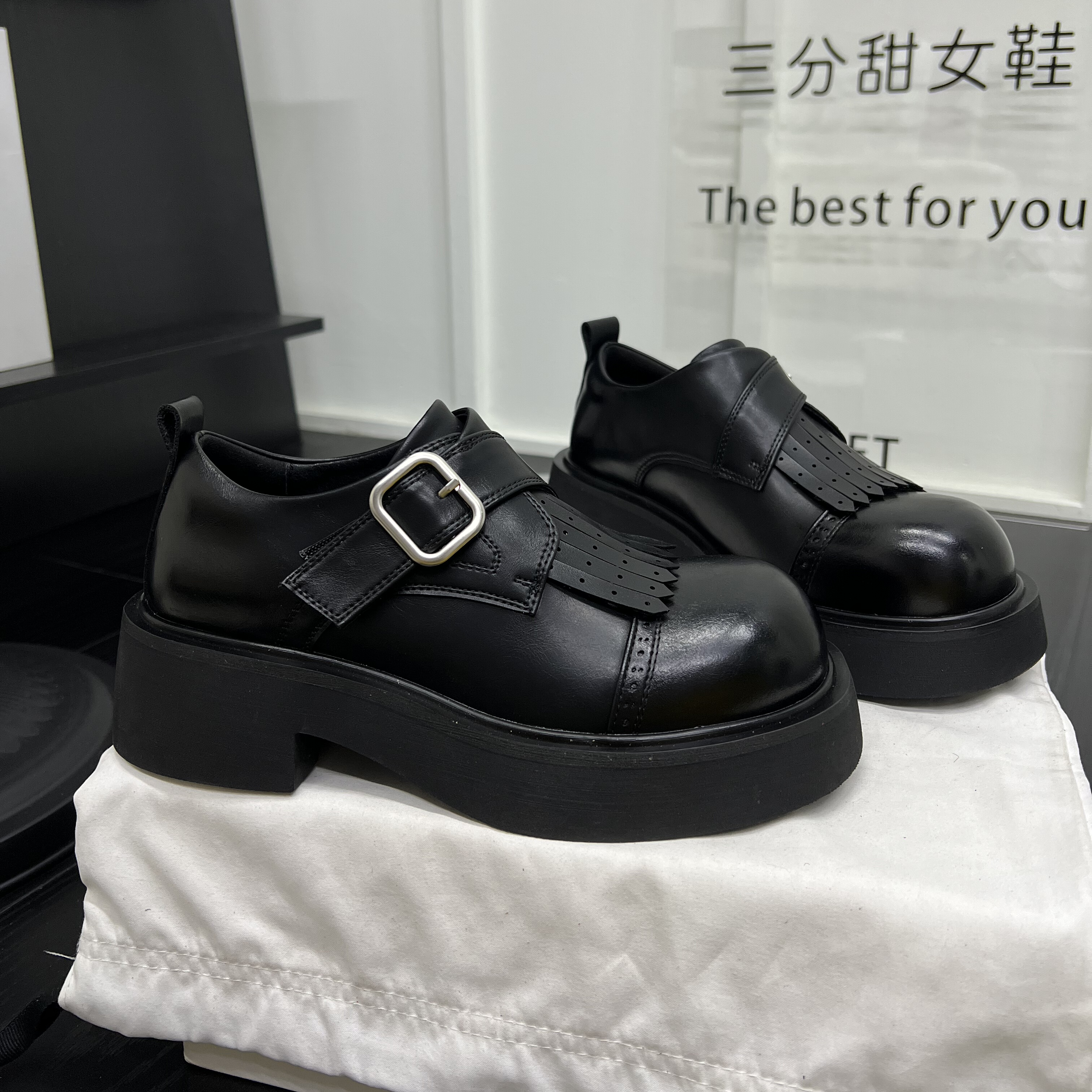 高级感真皮流苏复古风小皮鞋乐福鞋女2026爆款魔术贴显脚小单鞋潮,女鞋,乐福鞋（豆豆鞋）,淘宝优惠券,粉丝福利购,淘宝优惠卷