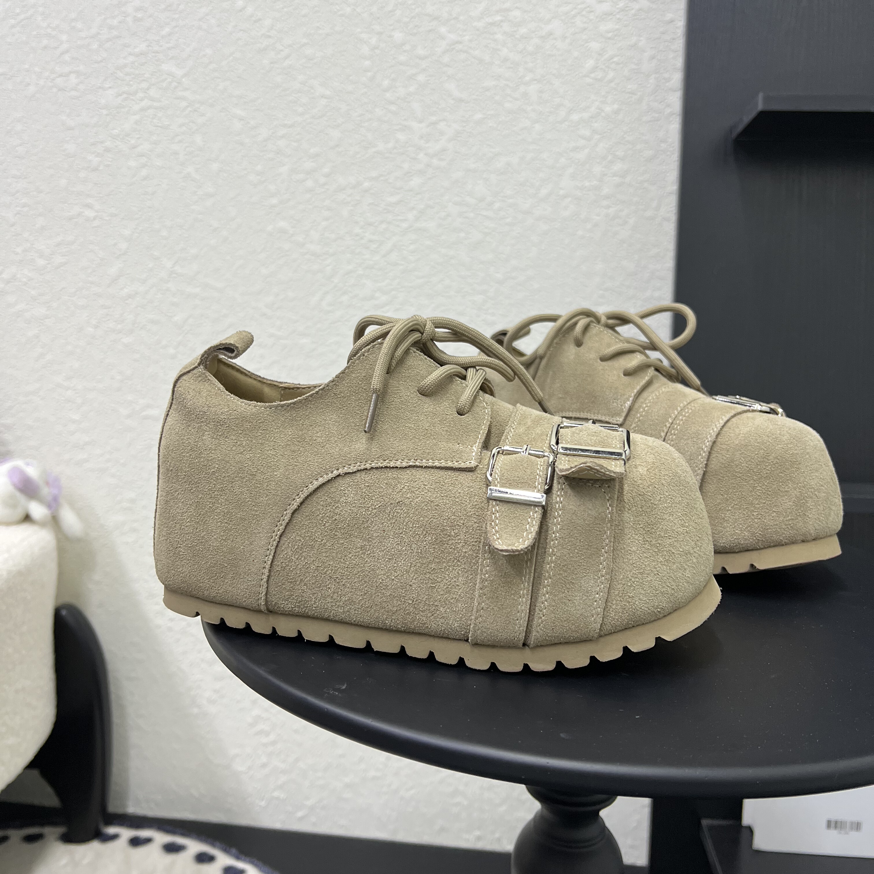 卡皮吧啦双拉扣复古磨砂皮系休闲鞋女2026春季新款百搭厚底单鞋潮,女鞋,深口单鞋,淘宝优惠券,粉丝福利购,淘宝优惠卷