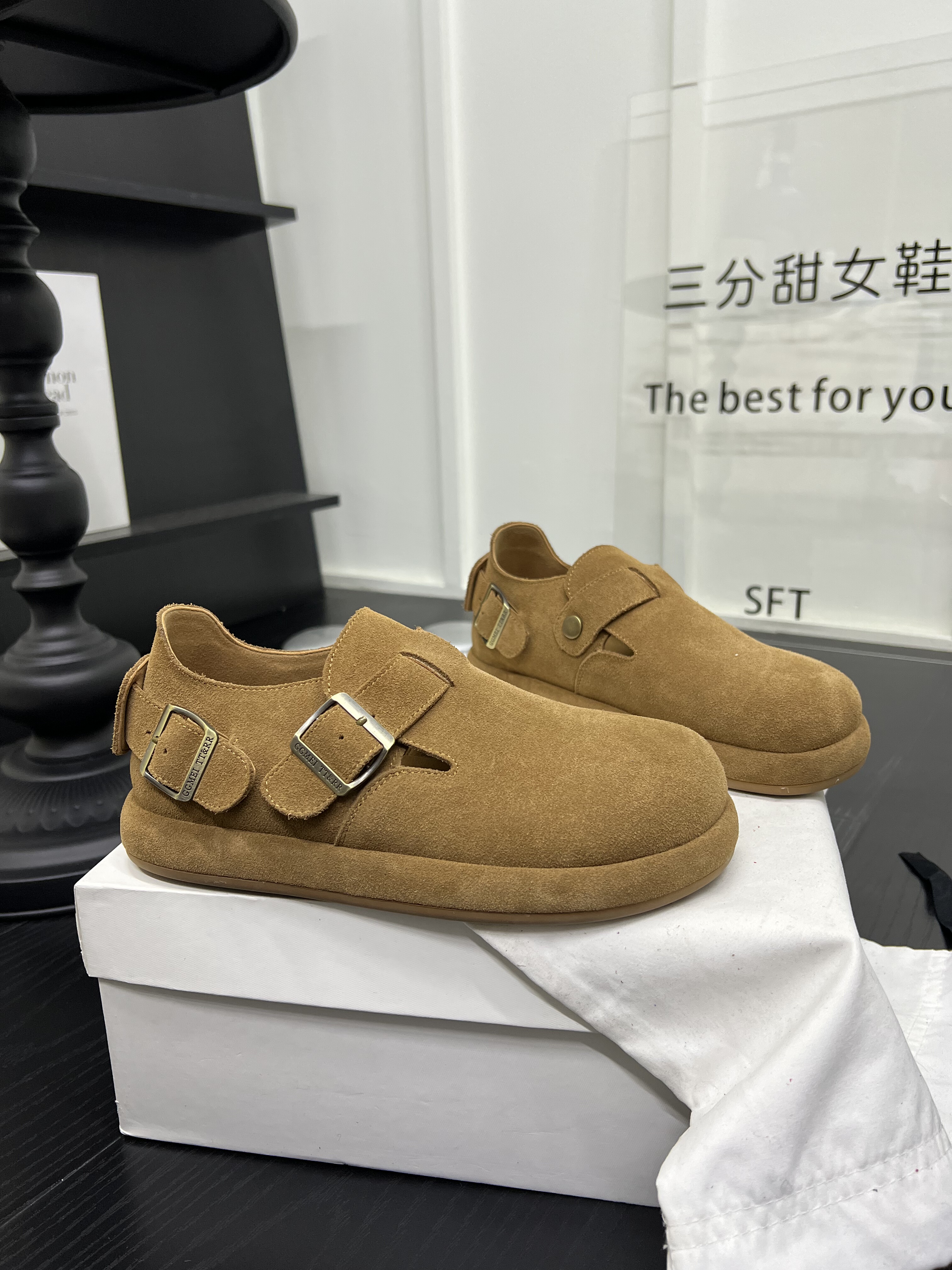 2026春季新款勃肯鞋女鞋软底磨砂皮低帮皮带扣复古休闲平底单鞋潮,女鞋,勃肯鞋/软木鞋,淘宝优惠券,粉丝福利购,淘宝优惠卷