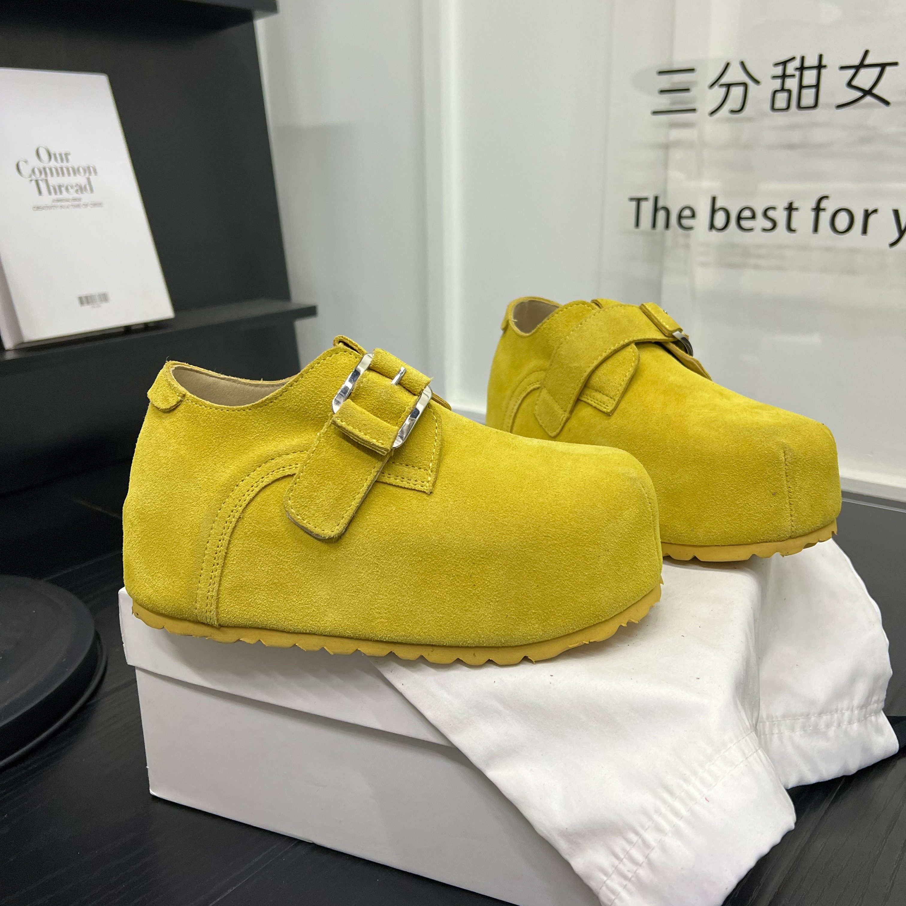 卡皮吧啦磨砂皮厚底勃肯鞋女2026魔术贴一脚蹬懒人外穿休闲单鞋潮,女鞋,深口单鞋,淘宝优惠券,粉丝福利购,淘宝优惠卷