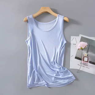 男女背心针织真丝宽松夏季 上衣宽肩休闲凉快透气 无袖 内搭大码