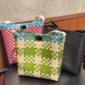 mstand单肩编织包咖啡店同款 国内代购 手工编织包大容量托特包包女