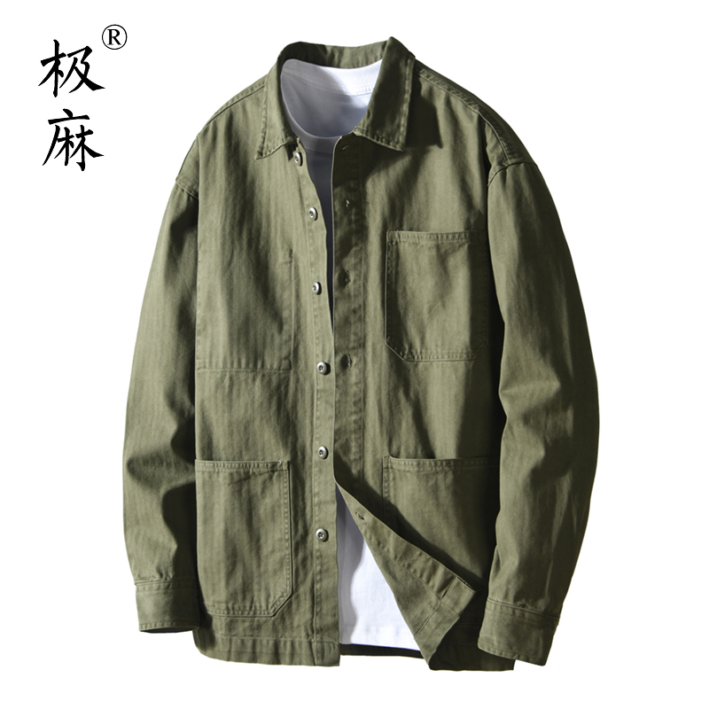 日系基础条纹文艺长袖衬衫