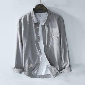 日系复古纯棉长袖衬衫