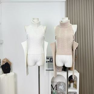 小姐姐见习丘比特套头针织衫女秋冬6%羊毛高领毛衣三件套