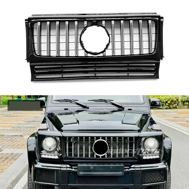 适装W463奔驰G级中网G350三横25款大G500黑色G400改装W464G63格栅