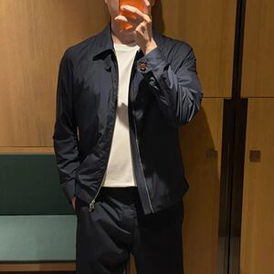 春季男士商务翻领拉链夹克