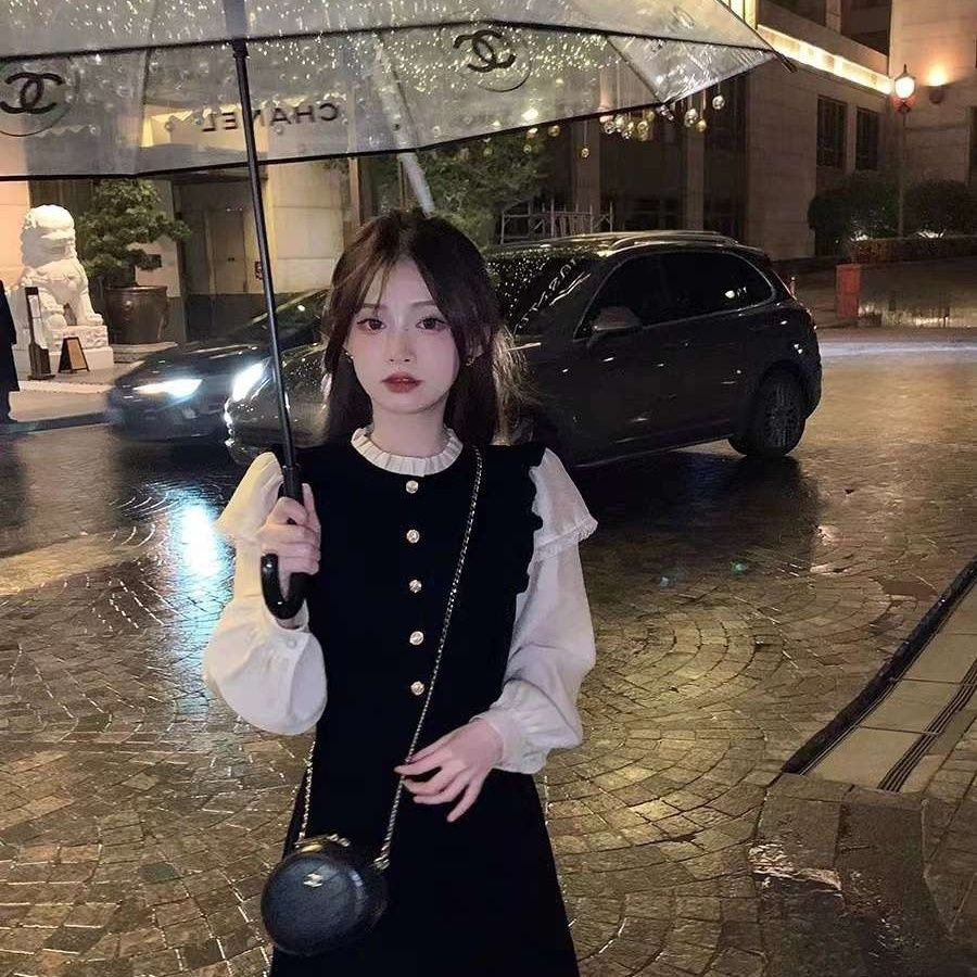 早秋小香风法式小个子连衣裙套装