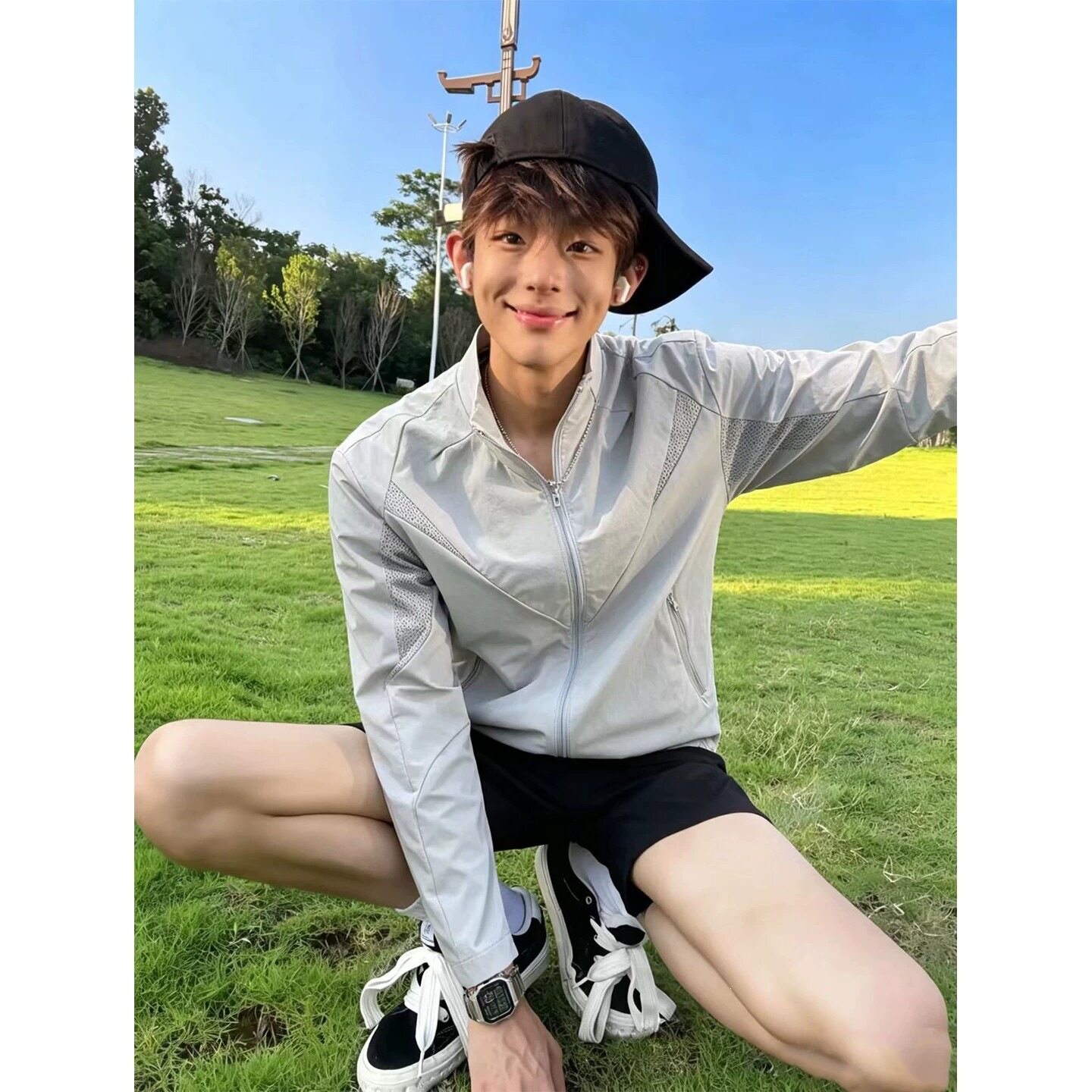 夏季男冰丝轻薄透气防晒衣UPF70+