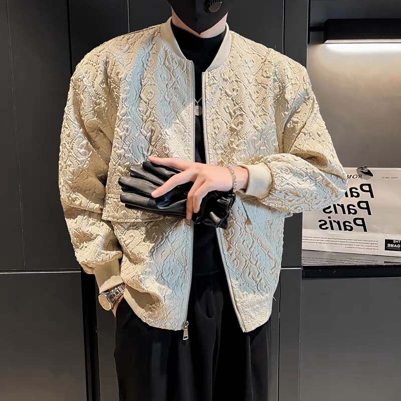 日系小香风棒球领男士秋季夹克