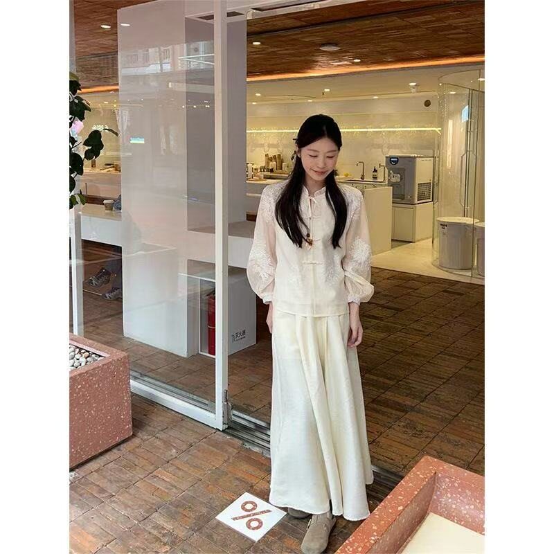 2026夏季新中式女衬衫裙裤套装