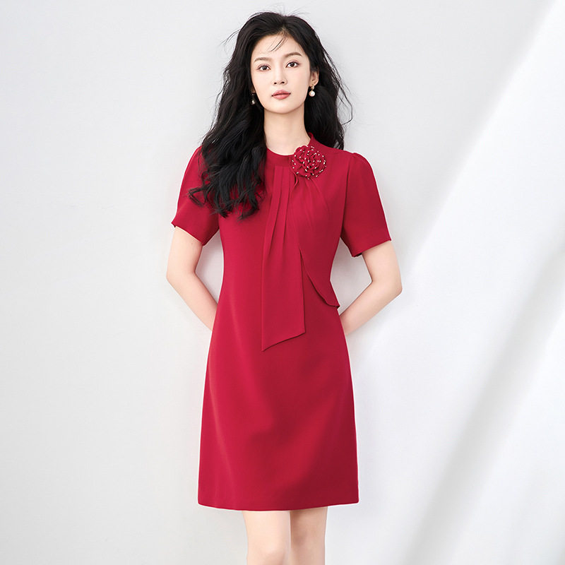 气质优雅法式连衣裙女短袖夏装
