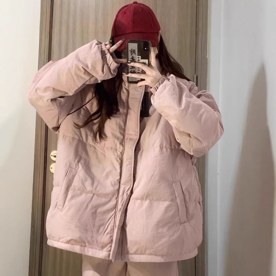 冬季加厚立领宽松保暖面包服
