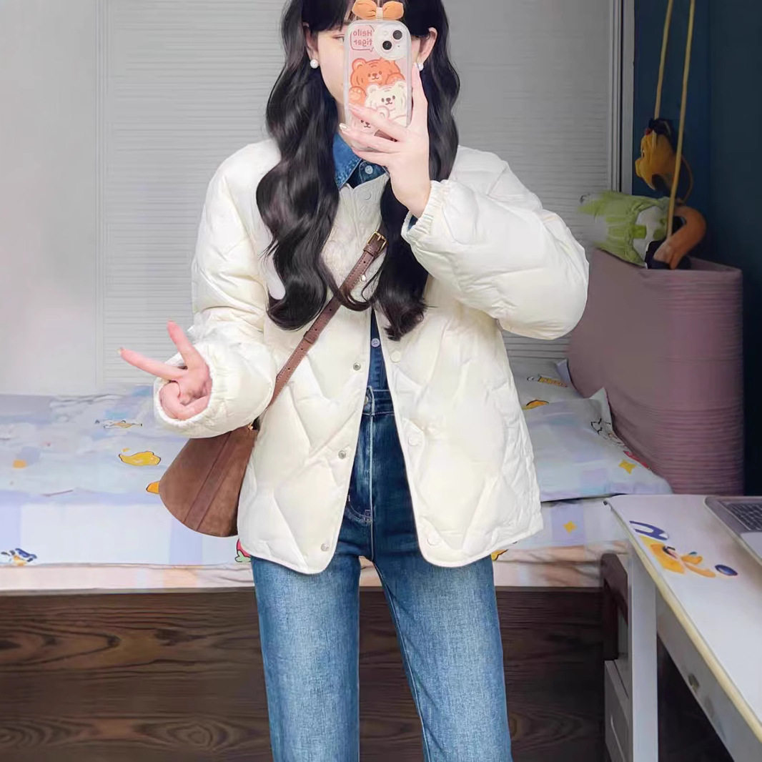 菱格羽绒服女冬季新款高级感