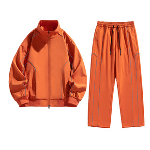 春秋季男装休闲运动套装男外套两件套跑步百搭长袖夹克男立领潮牌