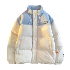 M-8XL棉衣男冬季潮牌拼接加大码棉袄男加厚防寒羽绒棉服胖子外套