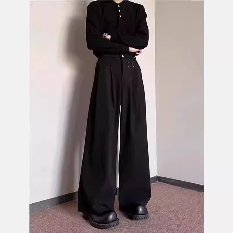 那不勒斯剑道男士垂感阔腿西裤