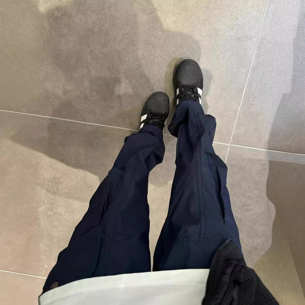 藏蓝美式机能防水速干工装裤男