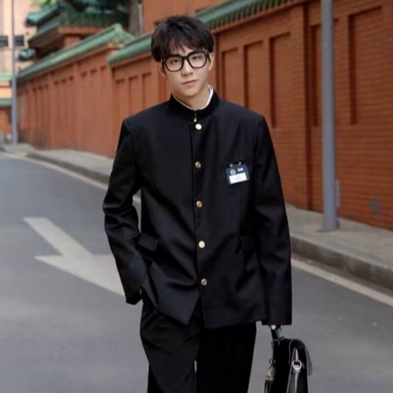 新款日系热血高校中山装西服