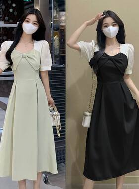 大码女装夏季新款法式蝴蝶结领