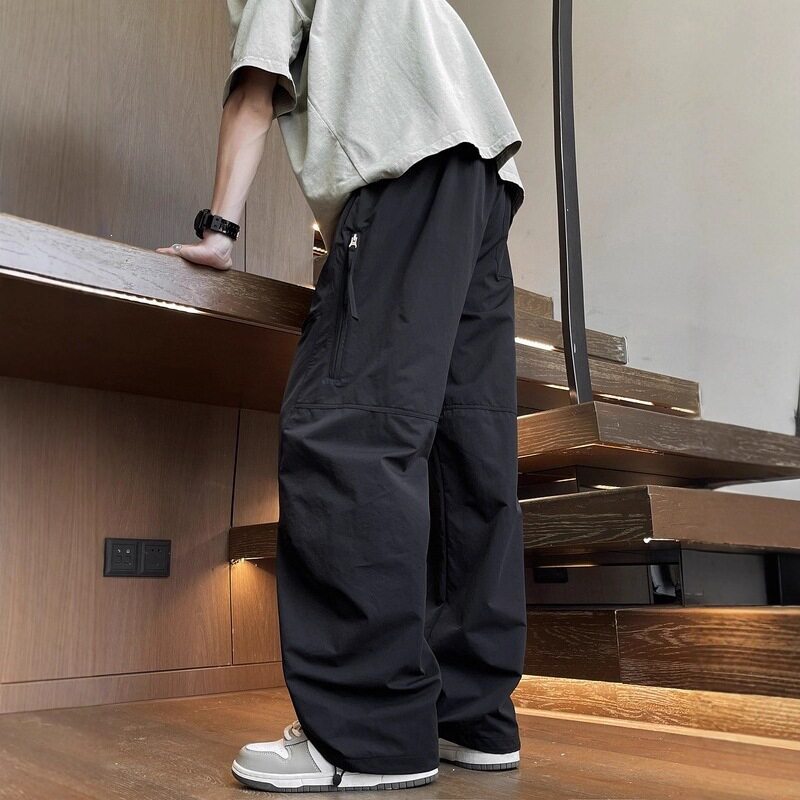 春秋美式大码男士宽松直筒工装裤