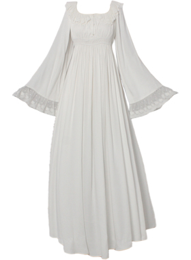 英浪漫主义复古高腰晚会礼服帝政风长裙宫廷古董裙纯棉睡裙家居服