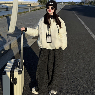 女童冬款白鸭绒羽绒服中大童儿童新款冬季短款面包服保暖韩系外套