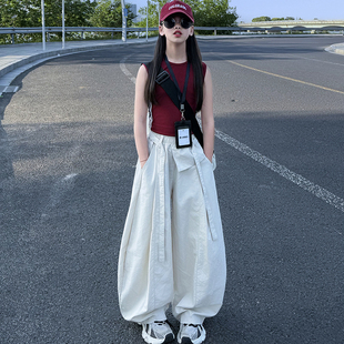 女童装2026夏装休闲慵懒风无袖背心阔腿裤套装夏季宽松潮酷两件套
