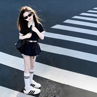 女童韩系穿搭夏季2026新款小女孩洋气千金风高级感夏装裙子套装