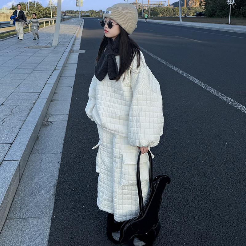 女童菱格棉服八分裤套装夹棉加绒日系田园风2025格纹保暖洋气两件,童装/婴儿装/亲子装,套装,淘宝优惠券,粉丝福利购,淘宝优惠卷