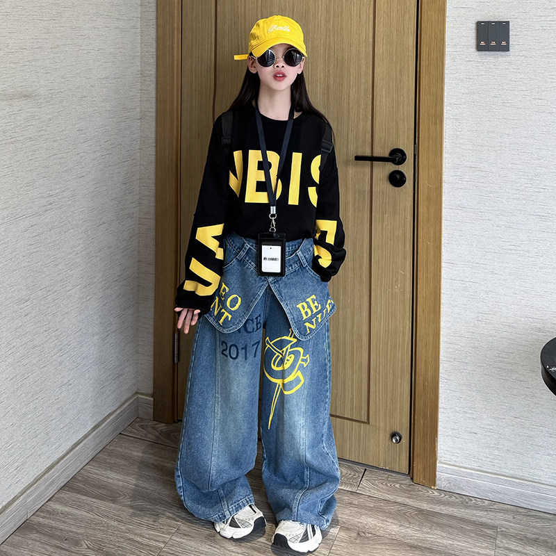 女童套装2026春装新款女孩时尚短款上衣运动阔腿裤春季街舞两件套,童装/婴儿装/亲子装,套装,淘宝优惠券,粉丝福利购,淘宝优惠卷