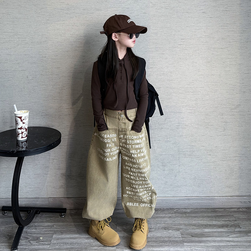 女童套装2026年新款儿童休闲春秋装帽衫复古牛仔裤美式休闲两件套,童装/婴儿装/亲子装,套装,淘宝优惠券,粉丝福利购,淘宝优惠卷