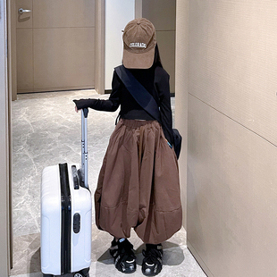 女童裤子春秋2026新款儿童韩版洋气宽松哈伦裤女大童秋季灯笼裤潮