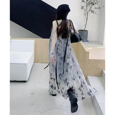 女童夏季新款韩版印花吊带连衣裙