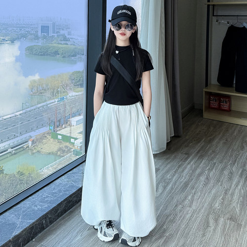 女童夏季新款短袖西装裤裙两件套