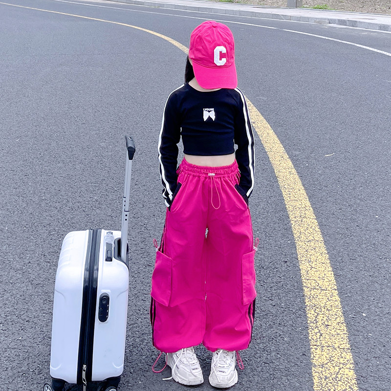 女童网红套装2025新款秋装女孩长袖T恤工装裤洋气运动裤秋季衣服,童装/婴儿装/亲子装,套装,淘宝优惠券,粉丝福利购,淘宝优惠卷