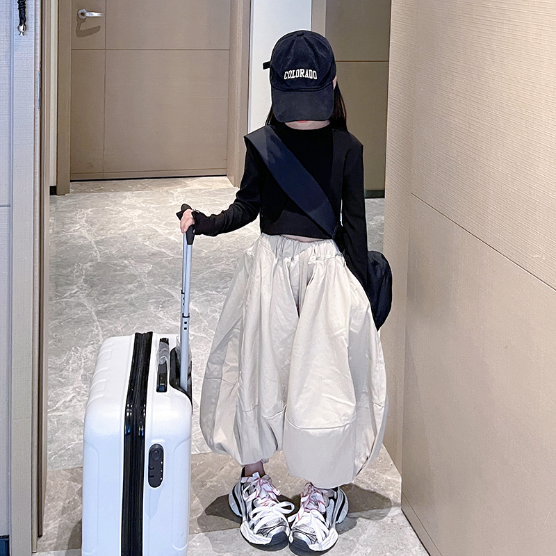 中大童韩版百搭宽松休闲束脚裤