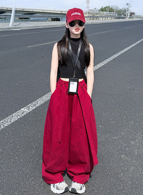 女童夏季街舞阔腿裤两件套