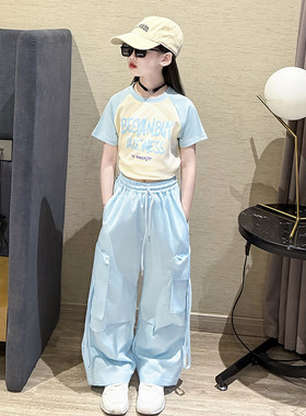 女童夏季短袖套装大儿童夏装短款
