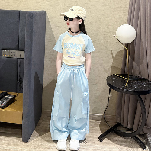 女童夏季短袖套装大儿童夏装短款