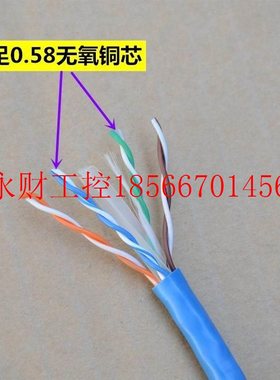 议价正品美国百A通六类网线低无卤阻燃 7814AN 蓝色/灰色烟24WH￥