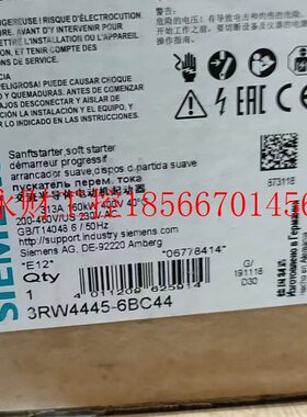 议价全新西门子软启动原装正品秒发顺丰包邮3RW4445-6BC44￥