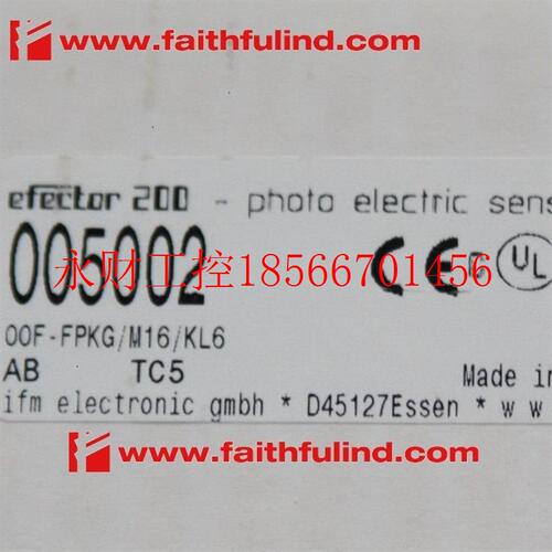 议价Ifm OO5002 易福门光电传感器 OOF-FPKG/M16/KL6￥