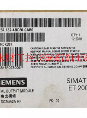 议价西门子6ES7132-4BD30-0AB0西门子模块6ES71324BD300AB0CPUX￥