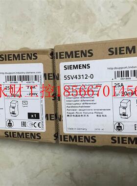 议价5SV4312-0 25A 西门子2P漏电保护断路器 全新原装￥