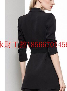 议价AUI黑色显瘦职业装设计感尚西套装女服春时秋龄洋气EWW减短￥