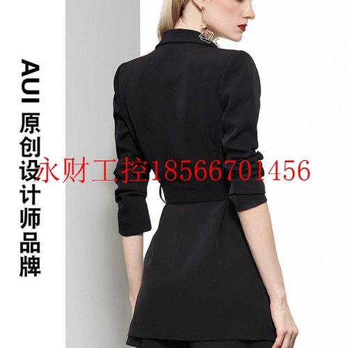 议价AUI黑色显瘦职业装设计感尚西套装女服春时秋龄洋气EWW减短￥